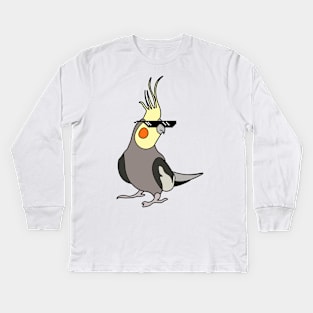 Cockatiel Thug Life Meme Funny Kids Long Sleeve T-Shirt